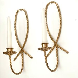 Vintage Brass Inspired Wall Taper Candle Holders